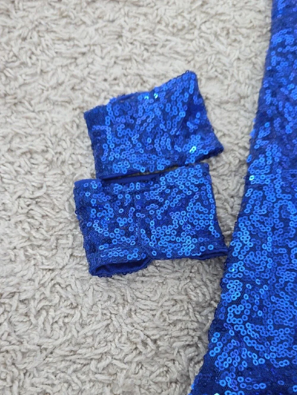 Royal Blue Sequin Dance Top and Shorts Set - Kids